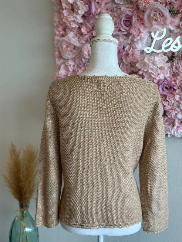 Cardigan en maille de lin et lurex argenté T.40