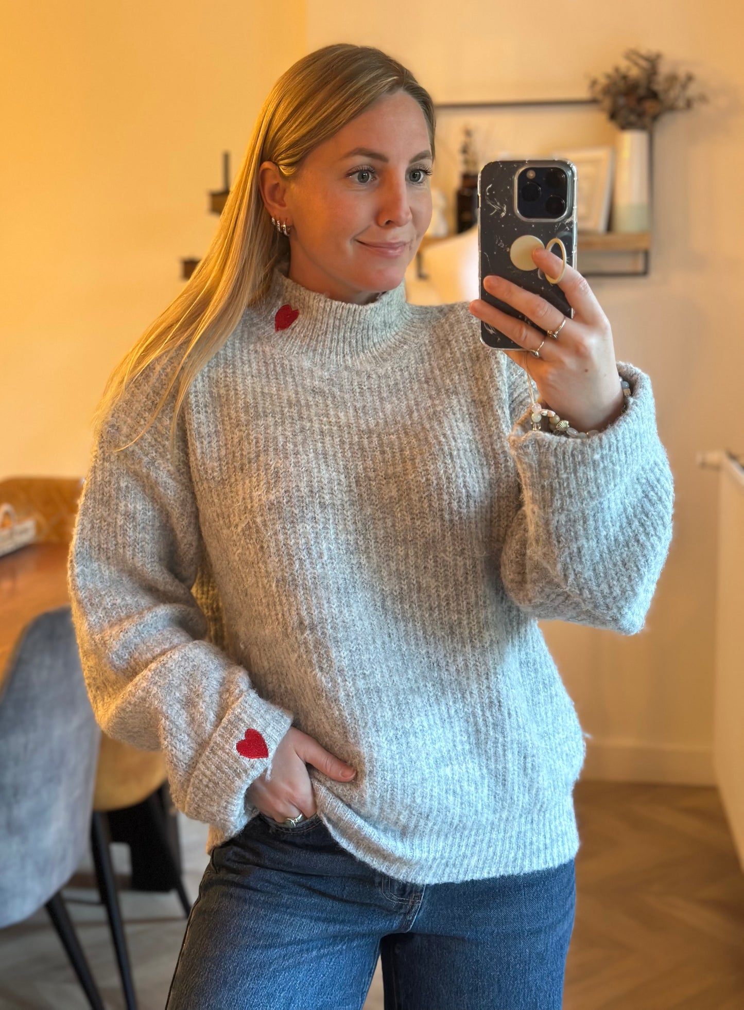 Pull col montant uni laine T.U