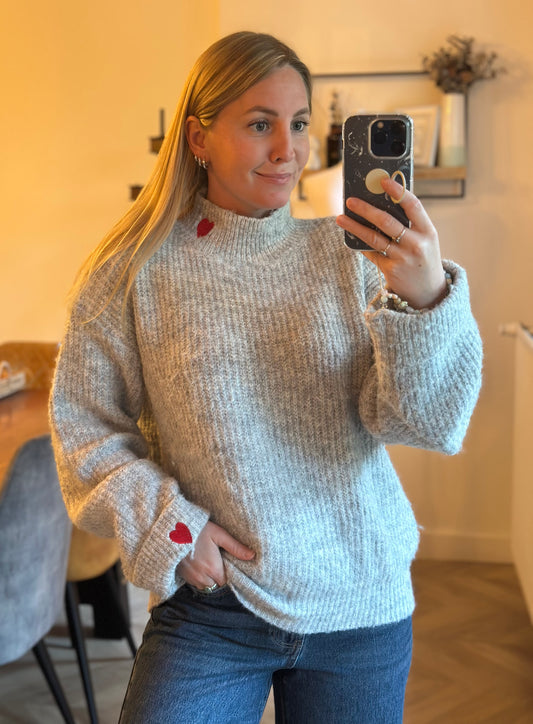 Pull col montant uni laine T.U