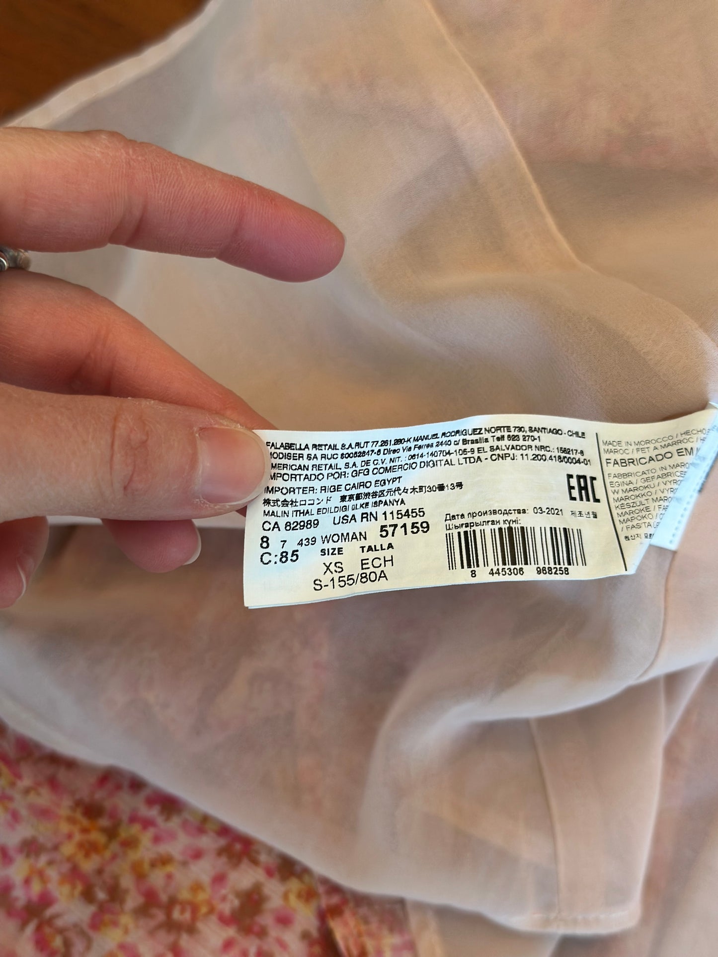 Robe midi fleurie col V smockée T.34
