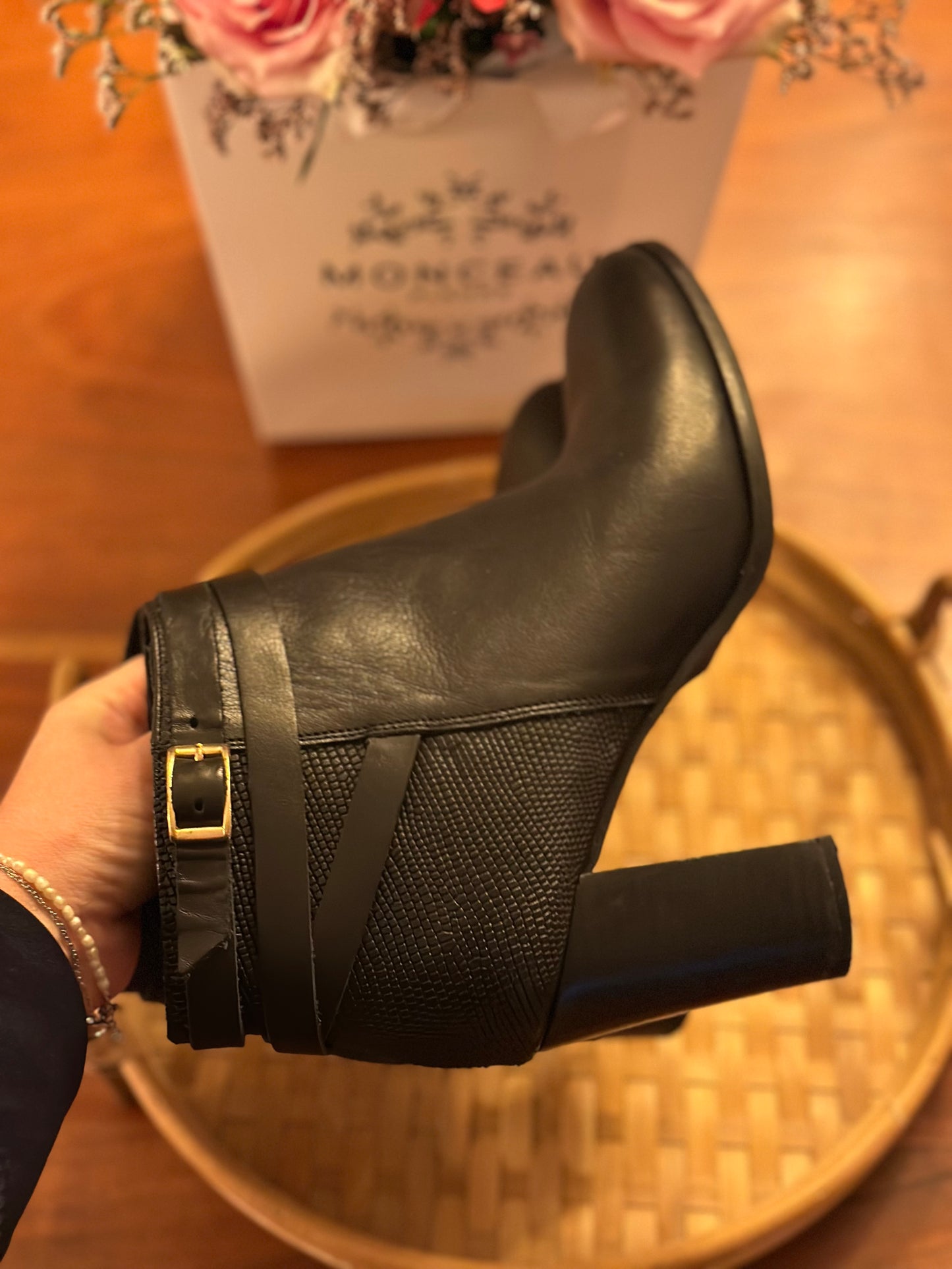 Bottines cuir noires P.38