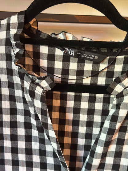 Combishort façon robe vichy noir et blanc T.40