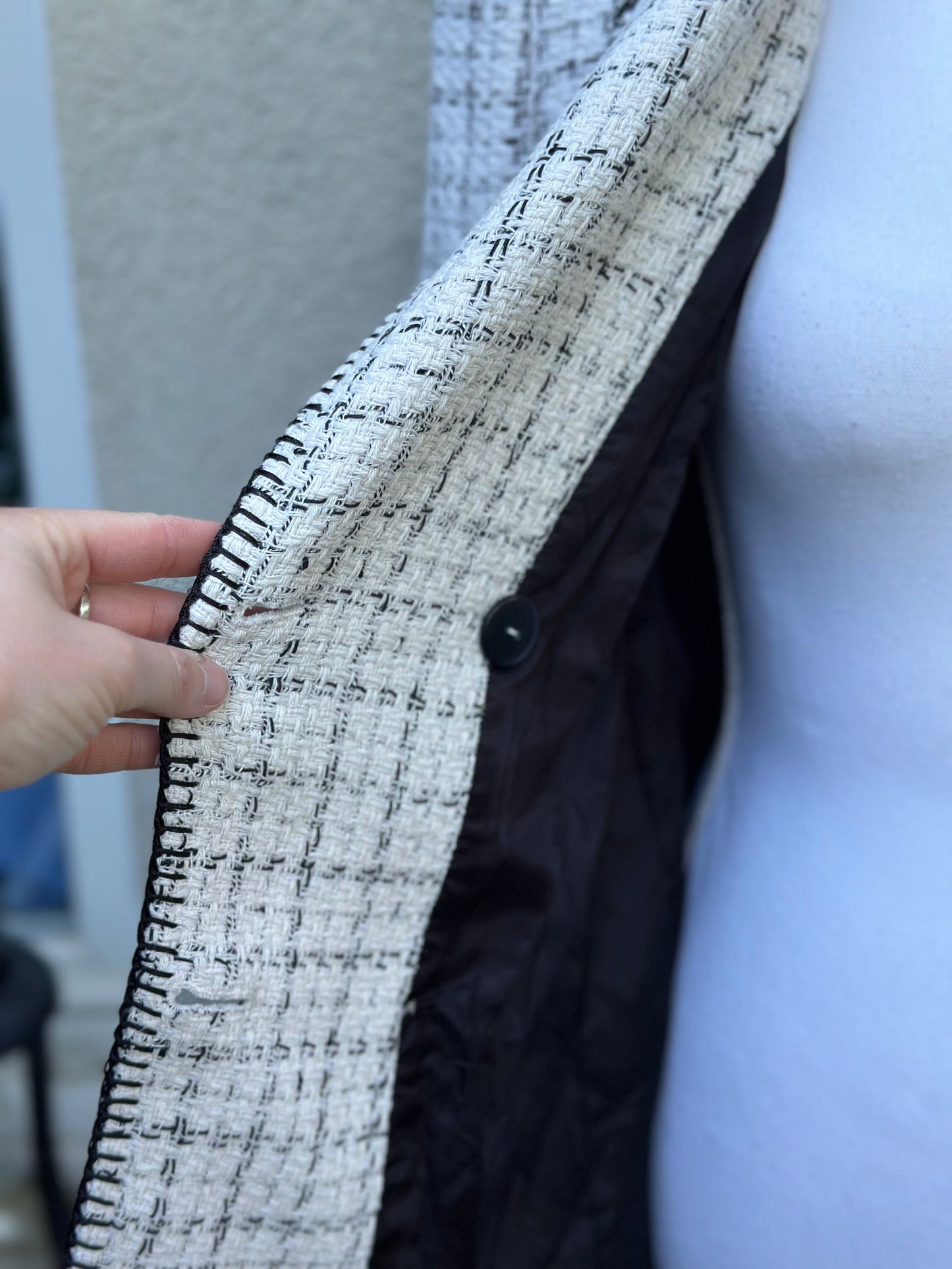 Blazer tweed blanc et noir - taille S