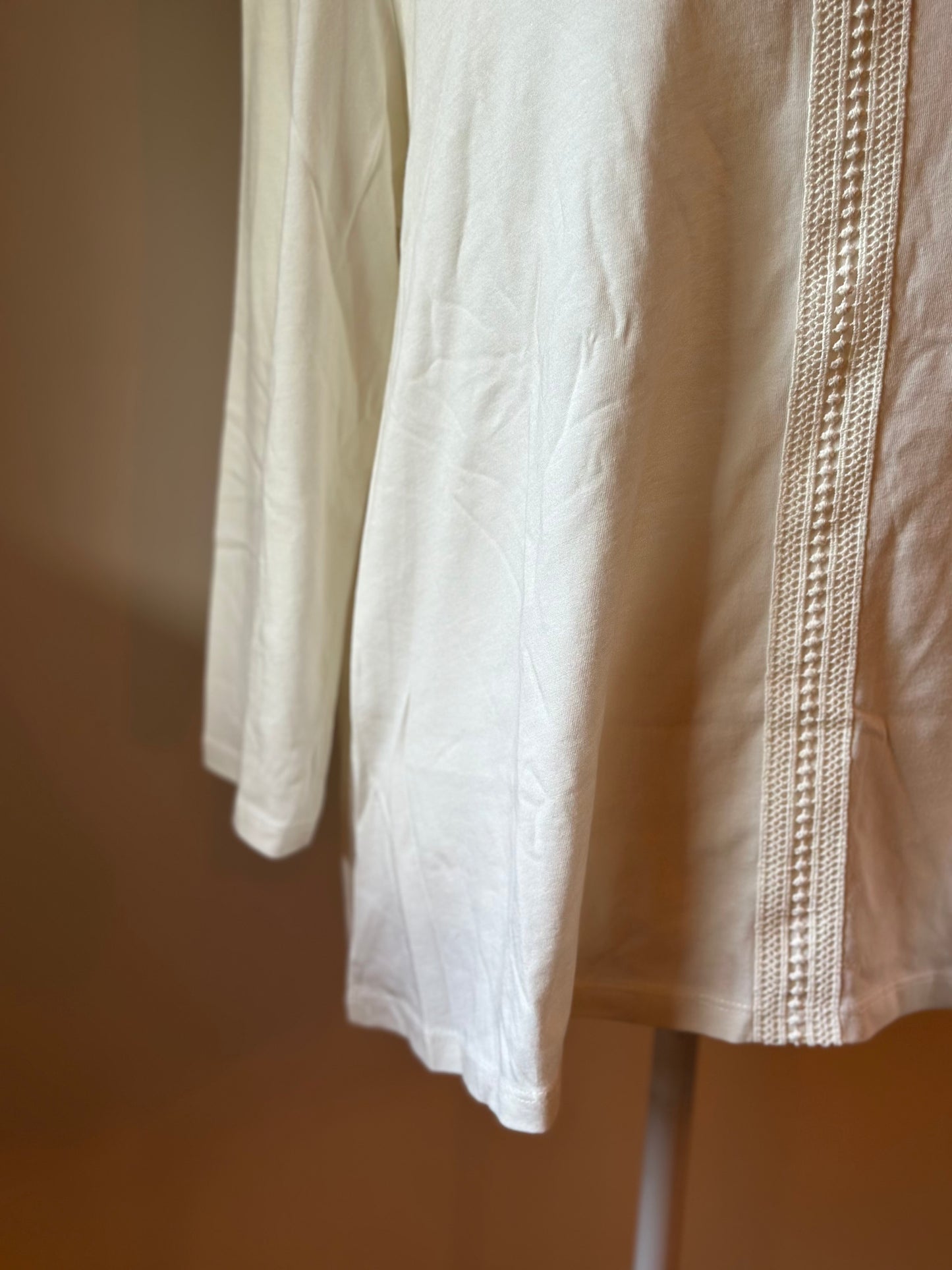 Blouse coton broderie dentelle écru T.42