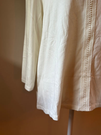 Blouse coton broderie dentelle écru T.42