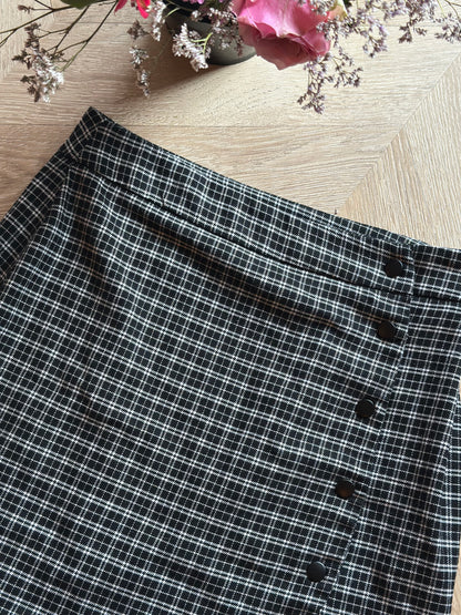Jupe trapèze carreaux noire & blanche T.36