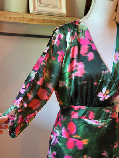 Robe longue fleurie multicolore T.40
