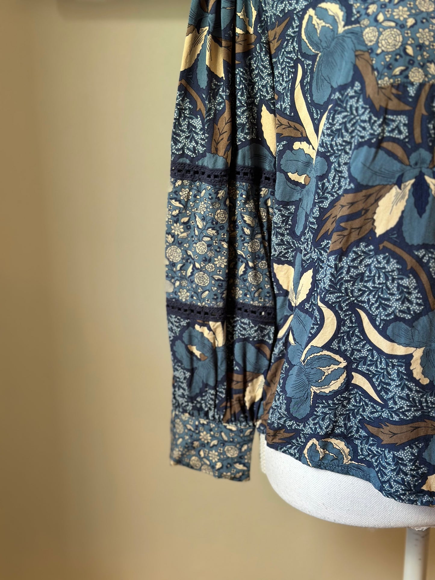 Blouse imprimé floral bleu Monoprix T.34