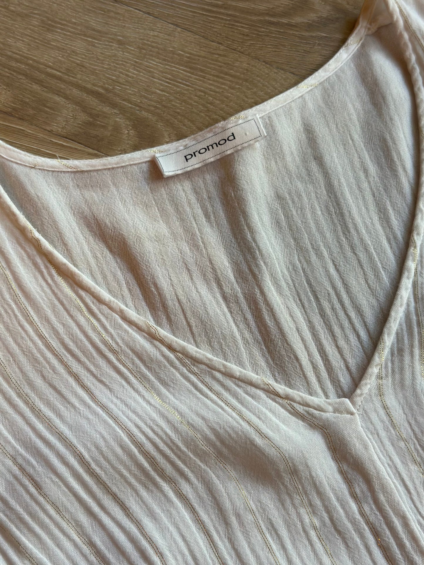 Robe gaze de coton blanche lurex doré T.40/42