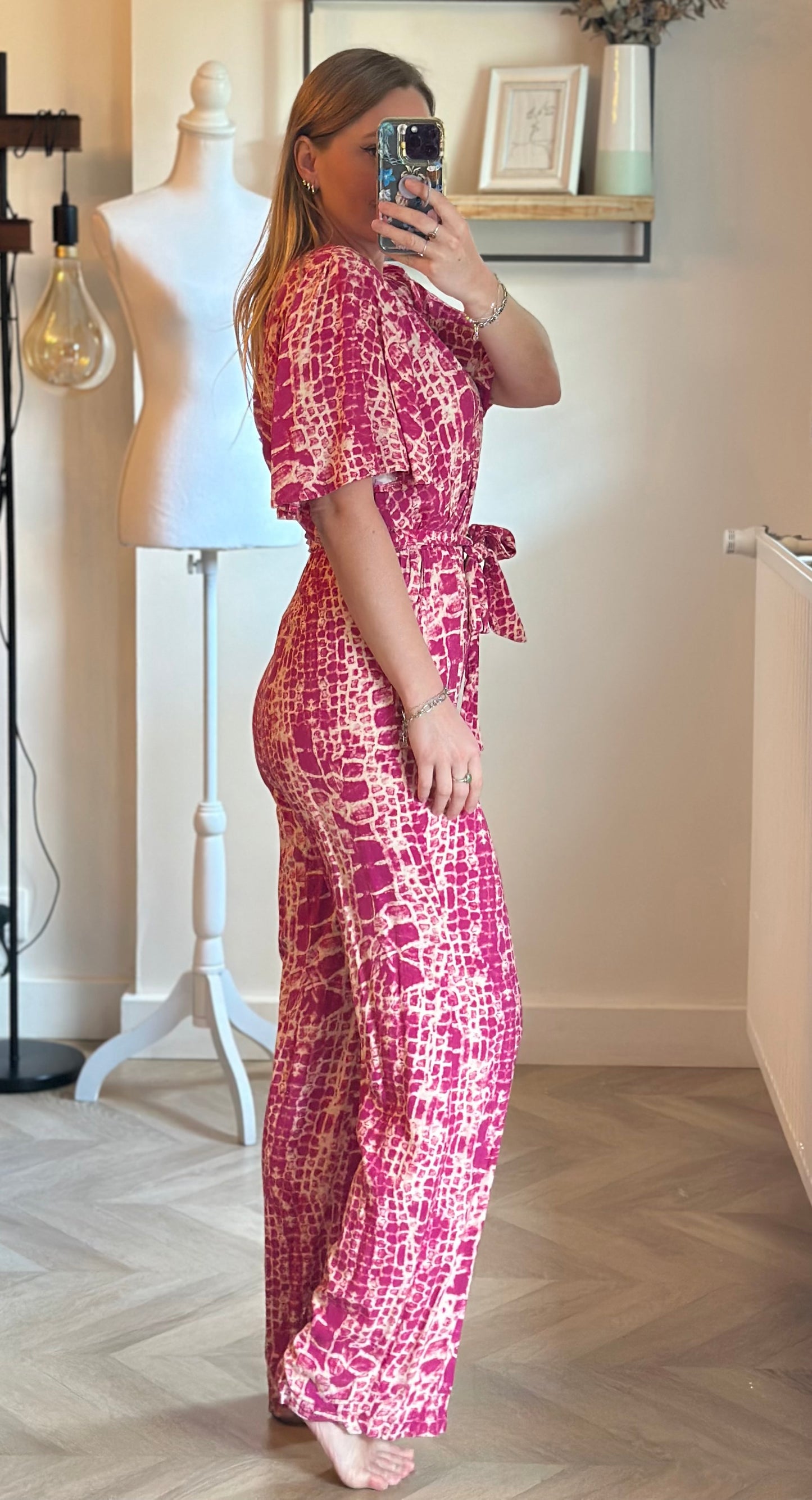 Combinaison imprimée tie and dye rose modèle Jude T.36