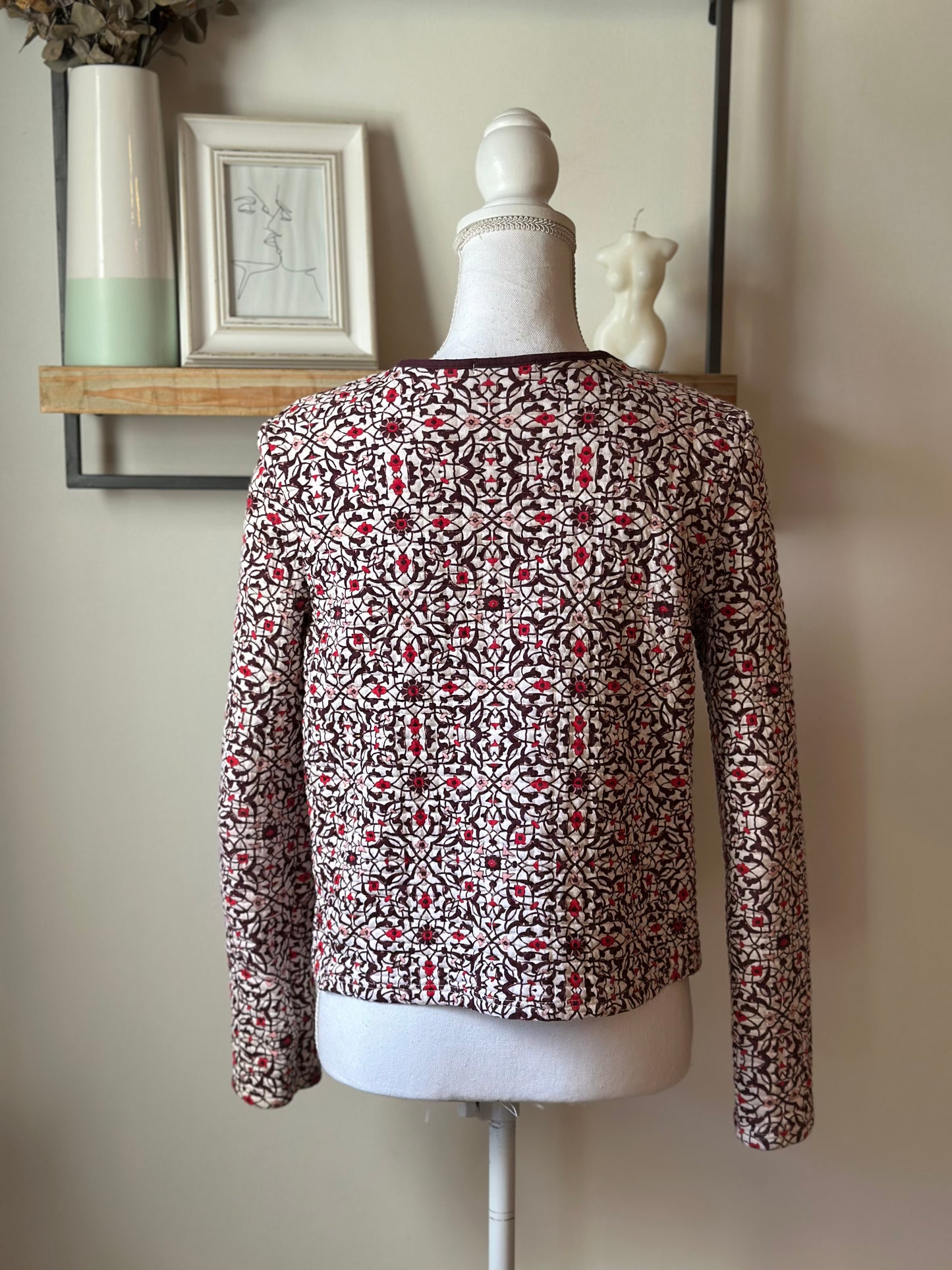 Veste matelassée imprimé graphique en coton T.36