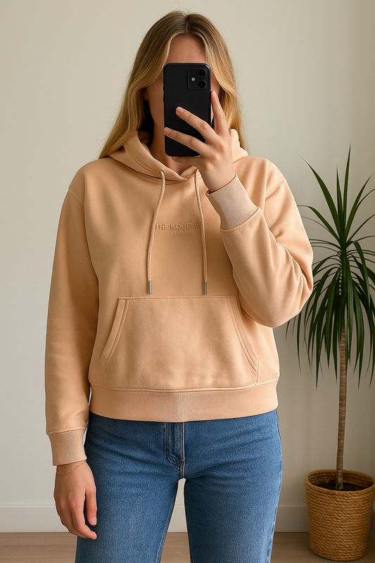 Sweat à capuche abricot T.36