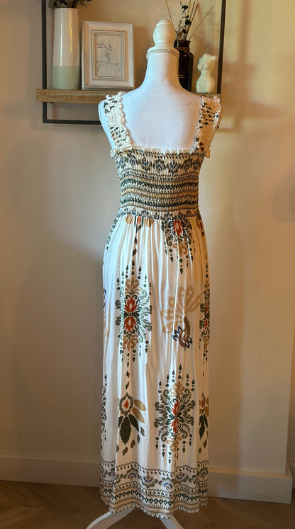 Robe longue bohème imprimé ethnique T.U
