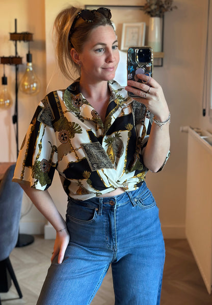 Chemise vintage imprimé baroque T.40