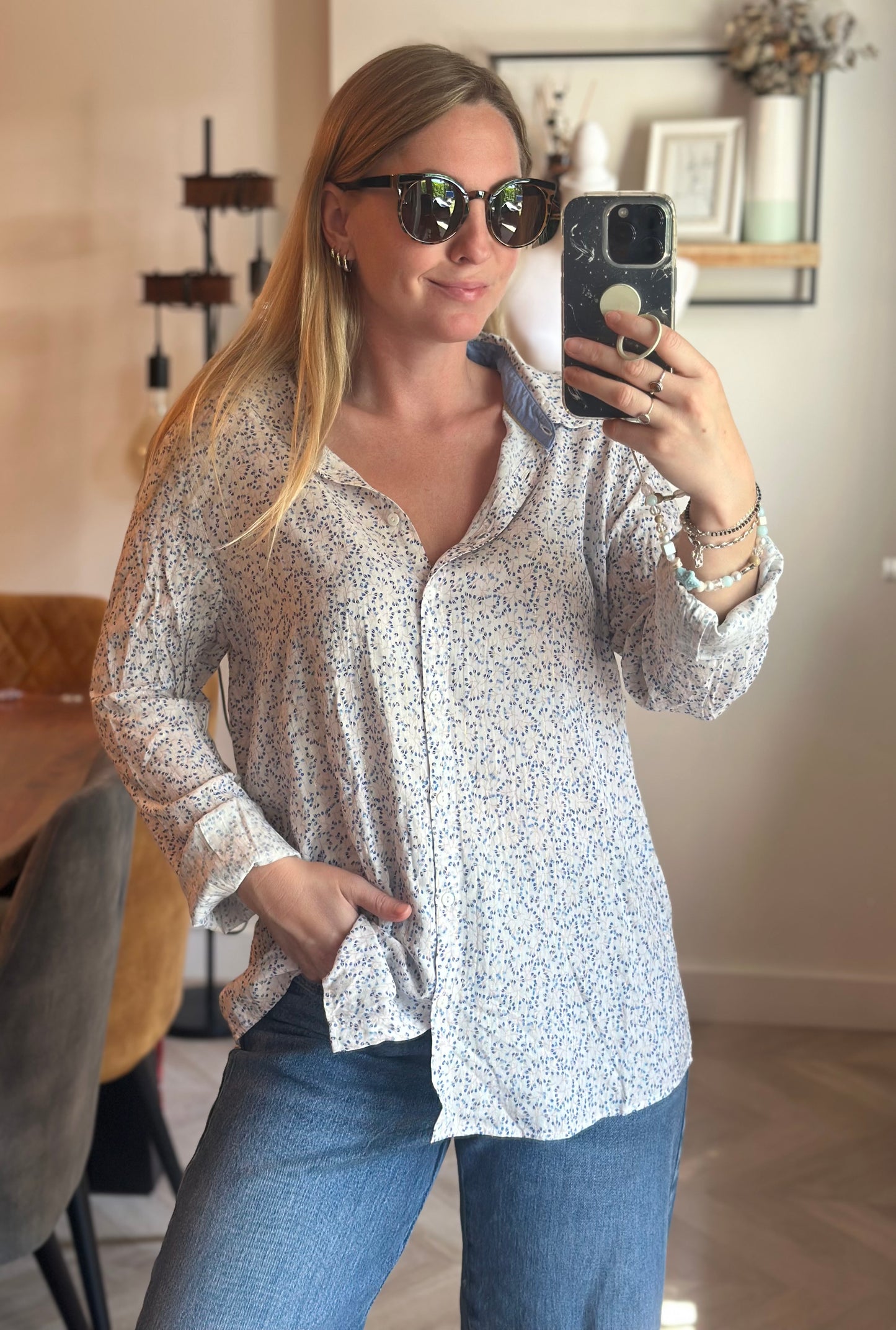 Chemise imprimé fleuri T.42