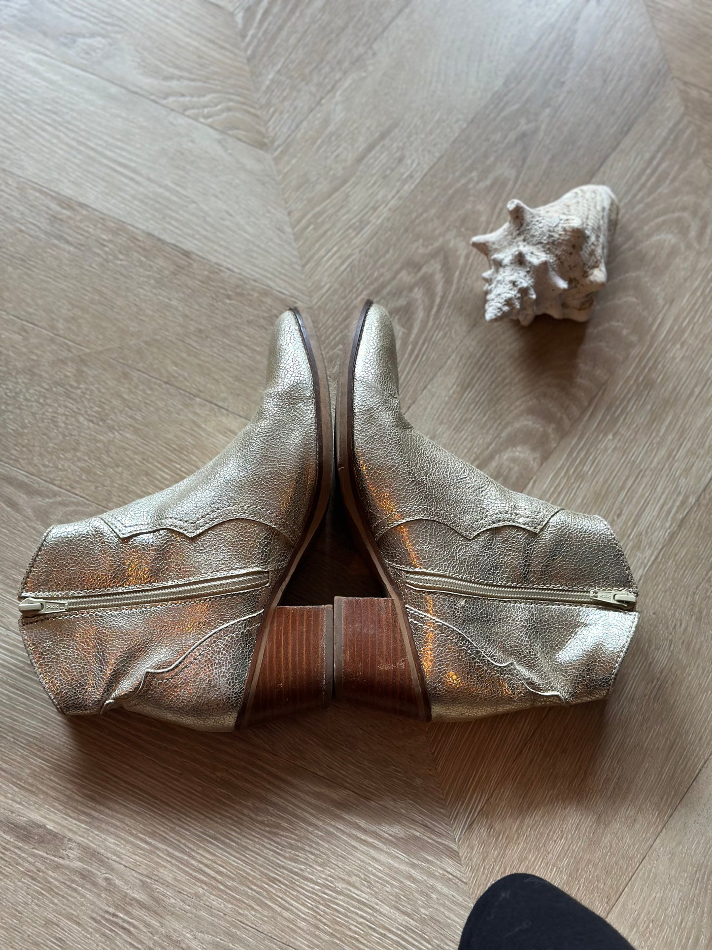 Bottines cuir doré – fabriquées au Portugal T.37