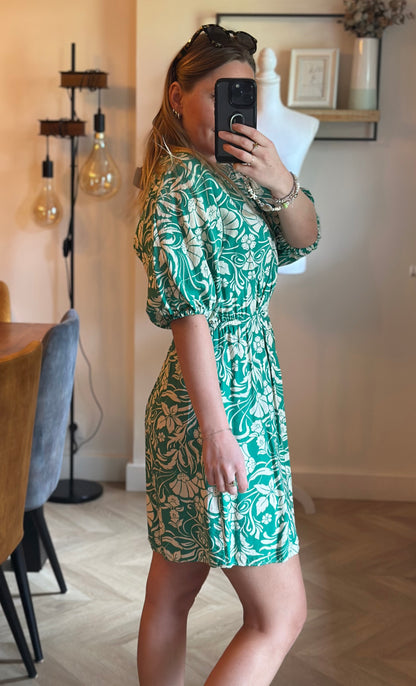 Robe imprimé vert cachemire fleuri T.36