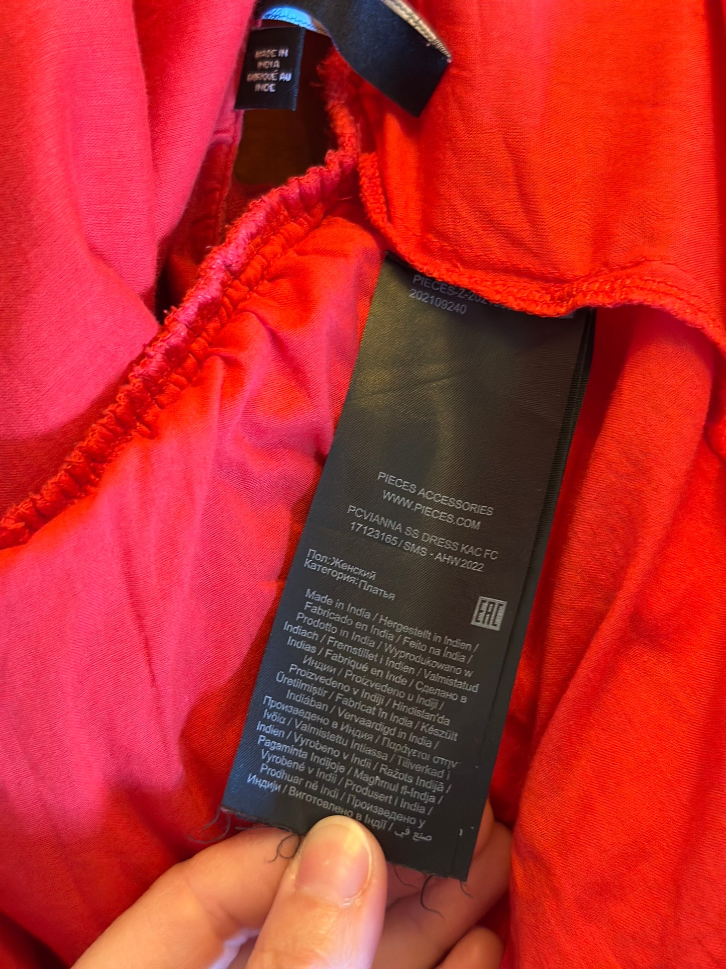 Robe rouge bohème en coton T.38