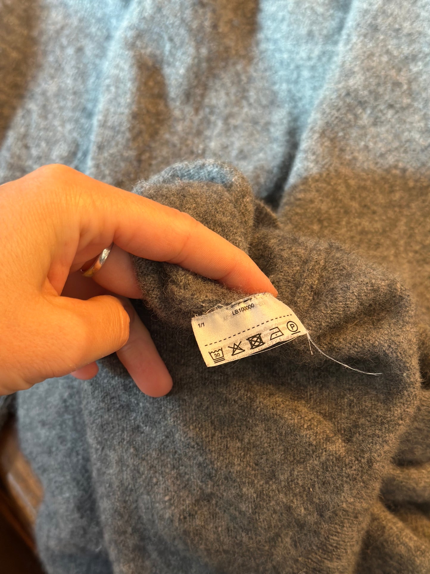 Robe pull gris chiné en mohair & laine T.36