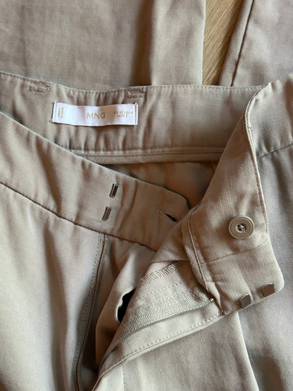 Pantalon tailleur fluide beige T.38