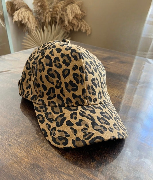 Casquette femme imprimée léopard, ajustable neuf