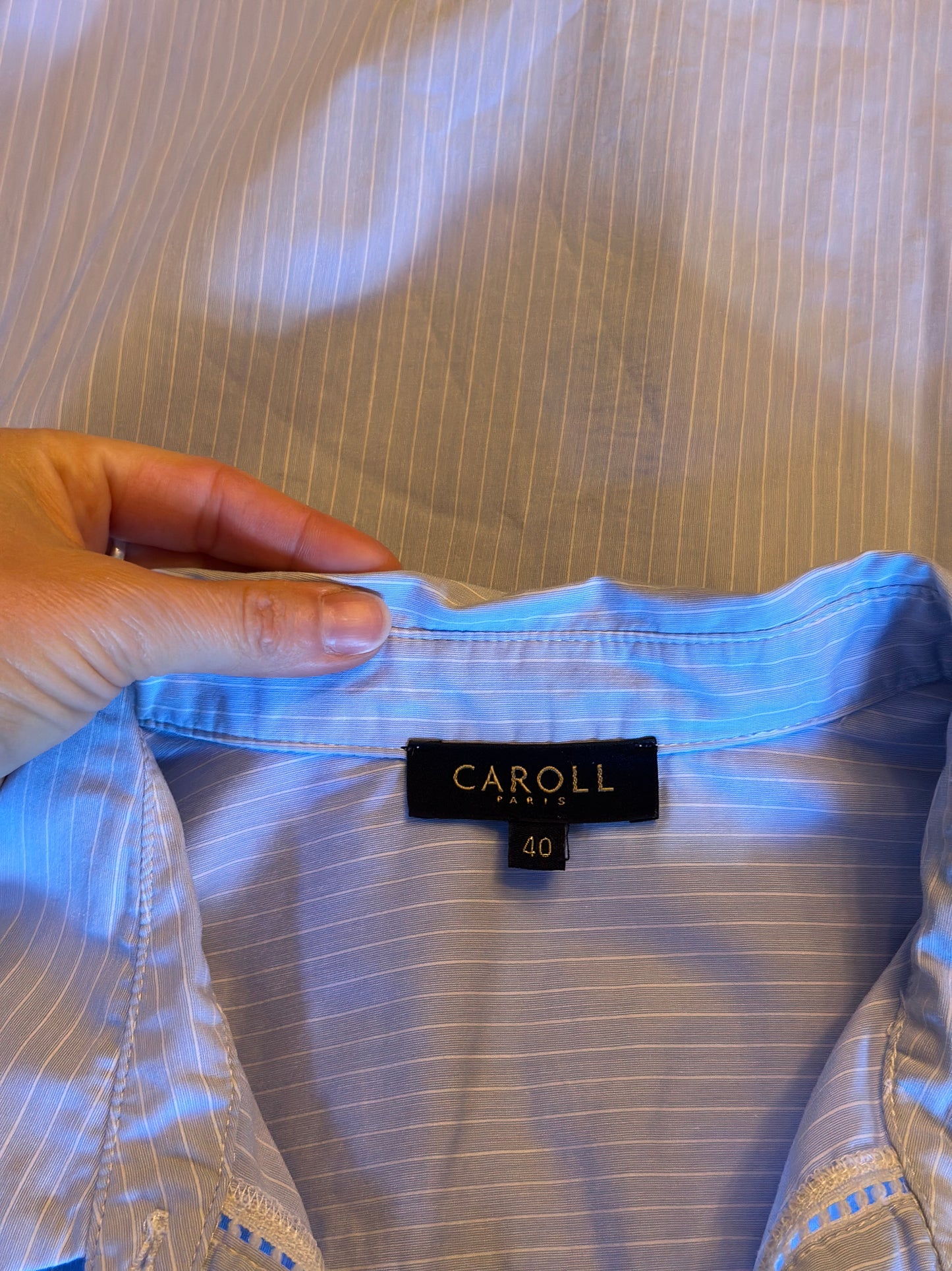 Chemise rayée bleu clair T.40