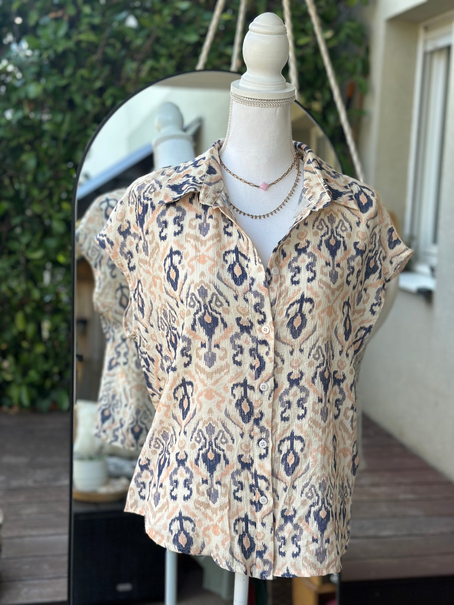 Chemise imprimé bohème oversize - Neuve avec étiquette T.36/38
