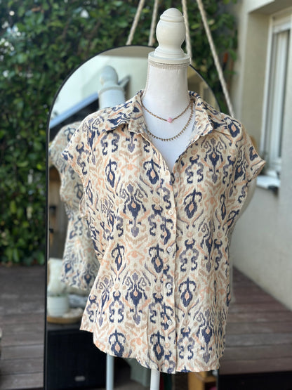 Chemise imprimé bohème oversize - Neuve avec étiquette T.36/38