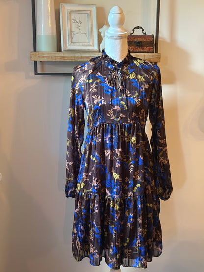 Robe fluide imprimé fleuri lurex T.36