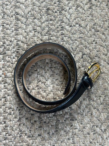 Ceinture cuir détails brodés vintage made in France