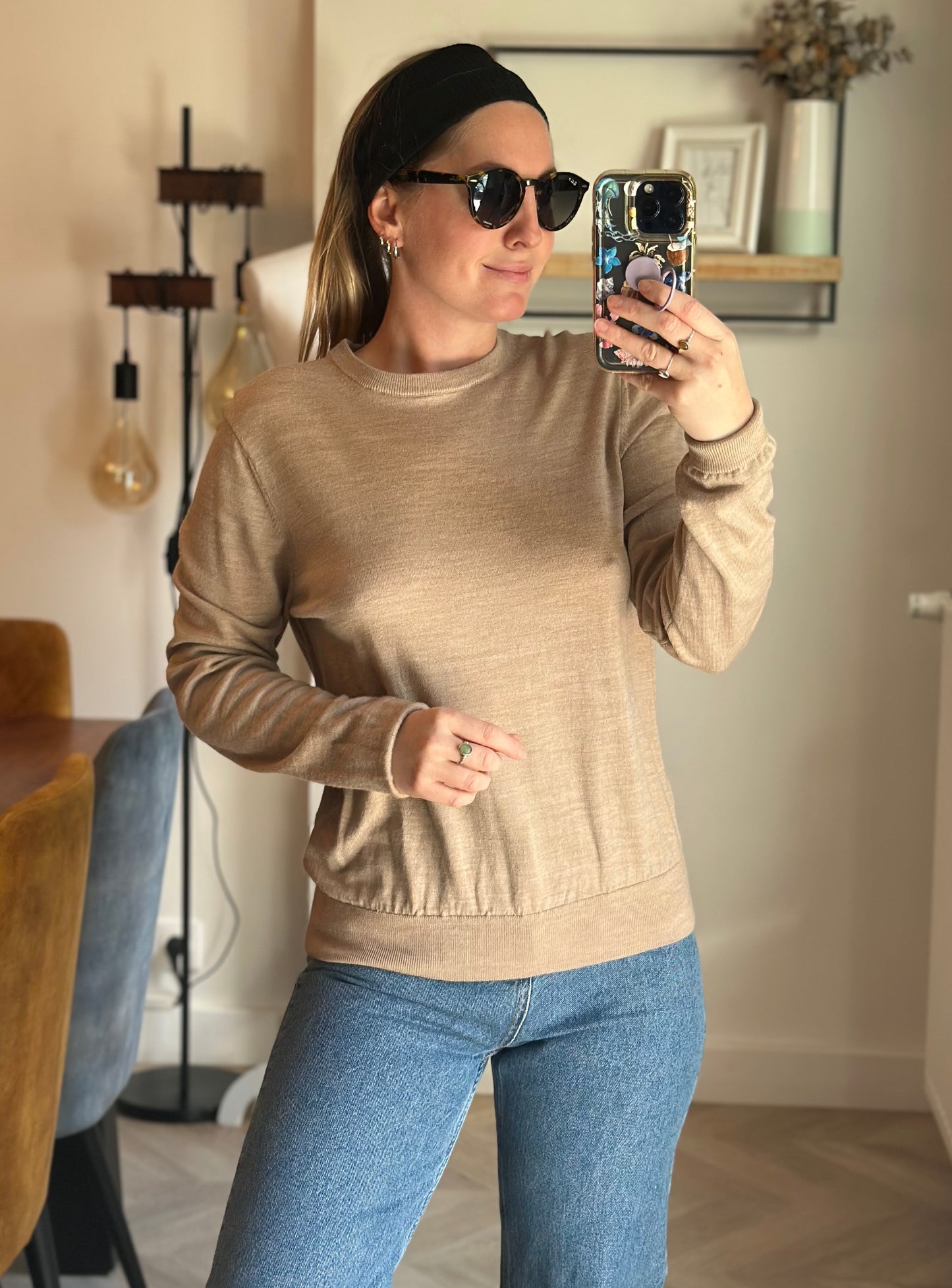 Pull laine beige 100% laine T.38