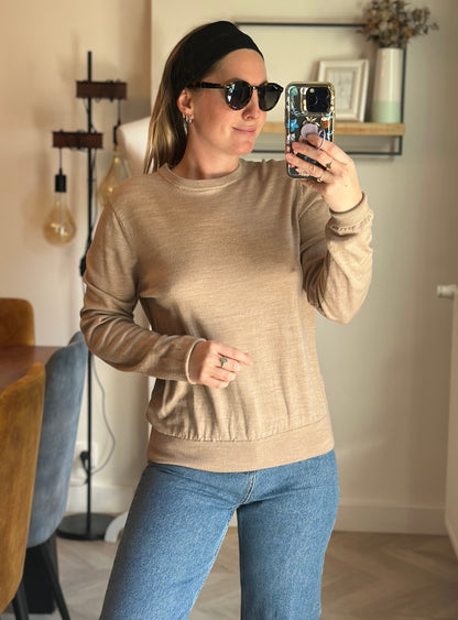 Pull laine beige 100% laine T.38