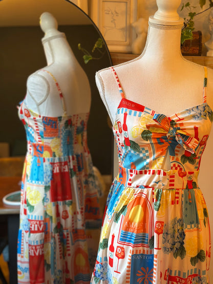 Robe longue imprimée Riviera – neuve, T.36