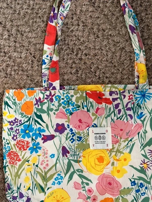 Sac tote bag à motifs fleuris multicolores neuf