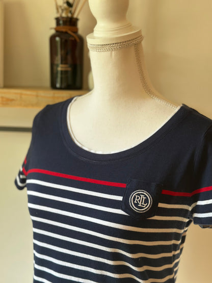T-shirt marinière bleu marine et blanc T.36