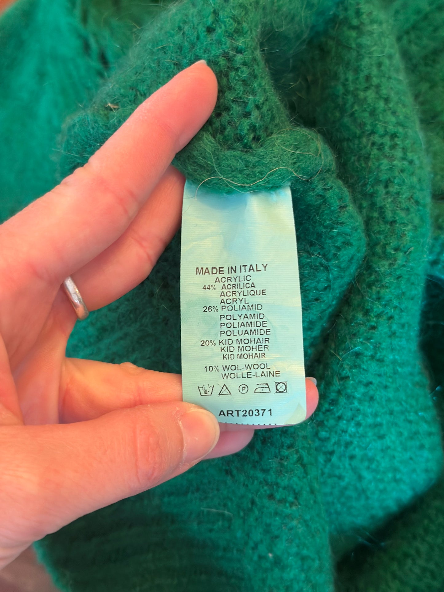 Pull col roulé maille ajourée mohair T.U