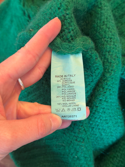 Pull col roulé maille ajourée mohair T.U
