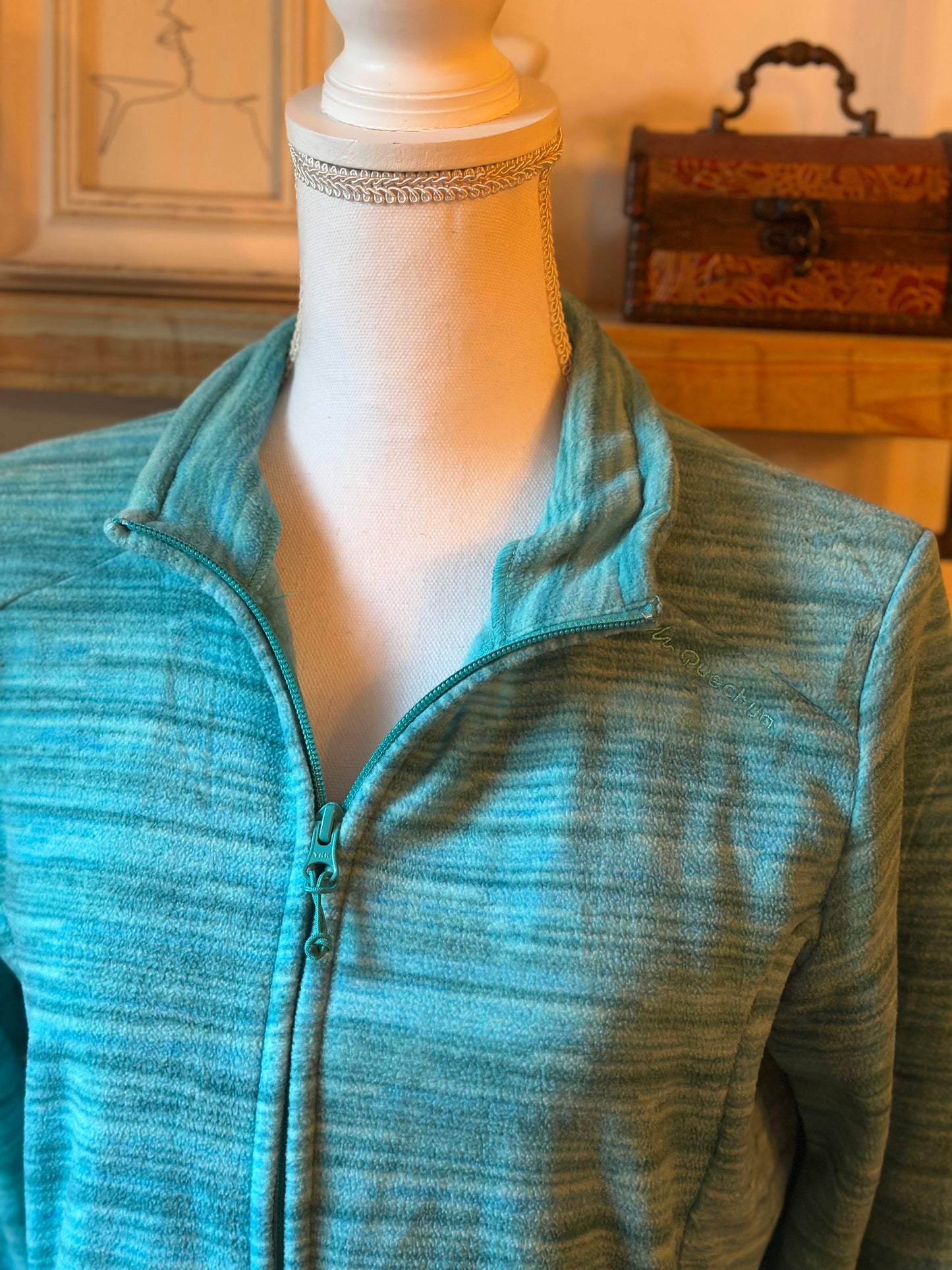 Veste polaire zippée chinée verte T.34
