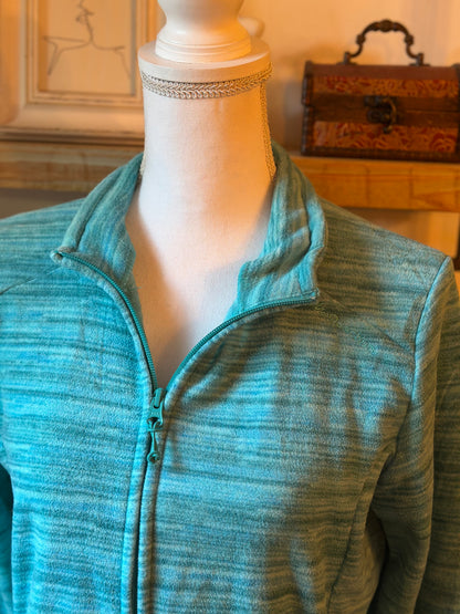 Veste polaire zippée chinée verte T.34