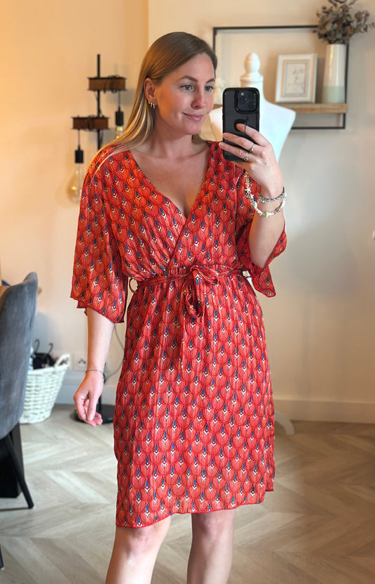 Robe midi imprimé graphique T.36/38