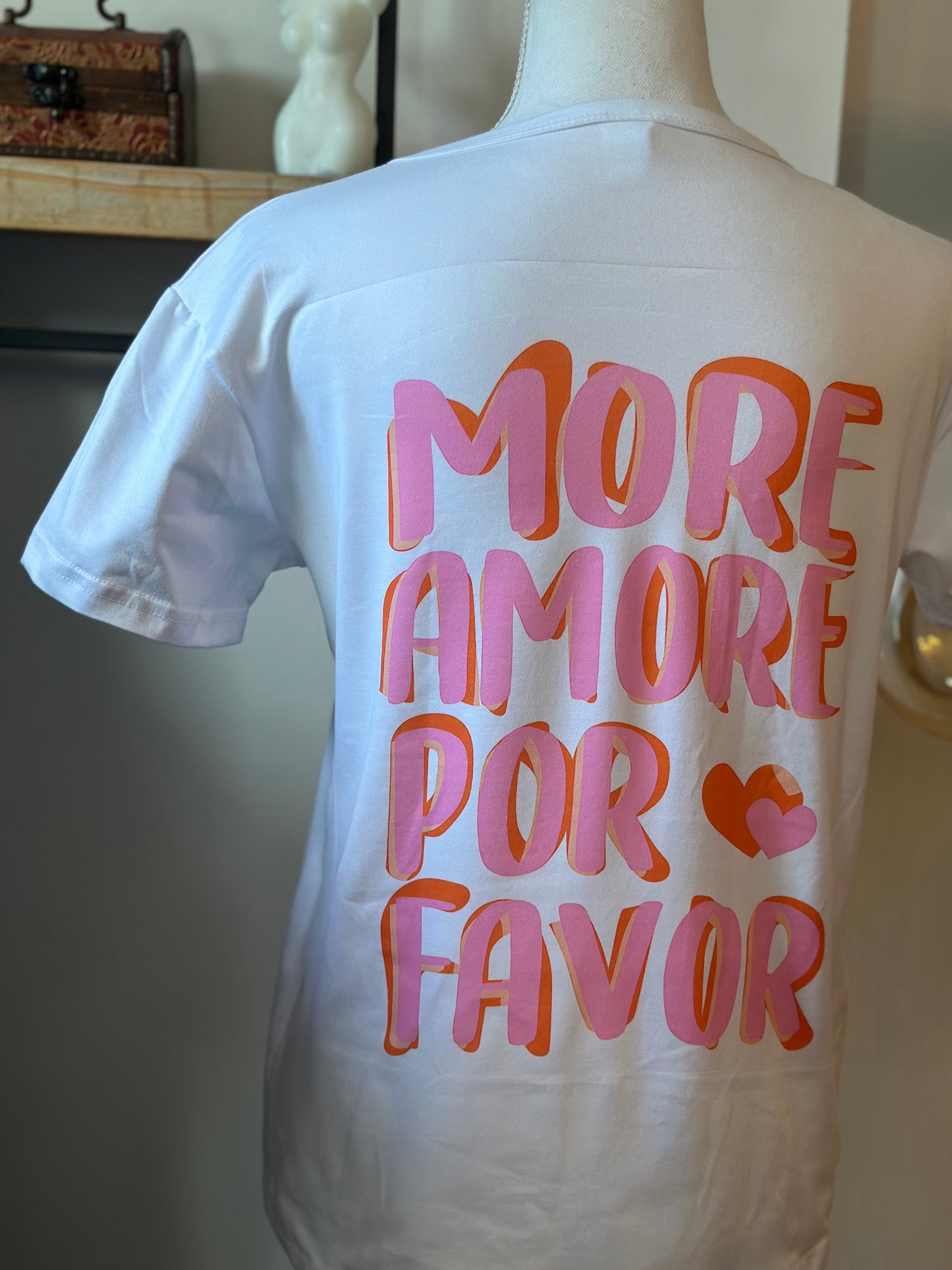 T-shirt blanc imprimé “Amor por favor” T.36 neuf