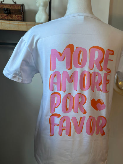 T-shirt blanc imprimé “Amor por favor” T.36 neuf
