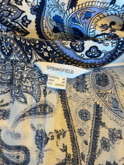 Blouse imprimé cachemire bleu viscose T.40