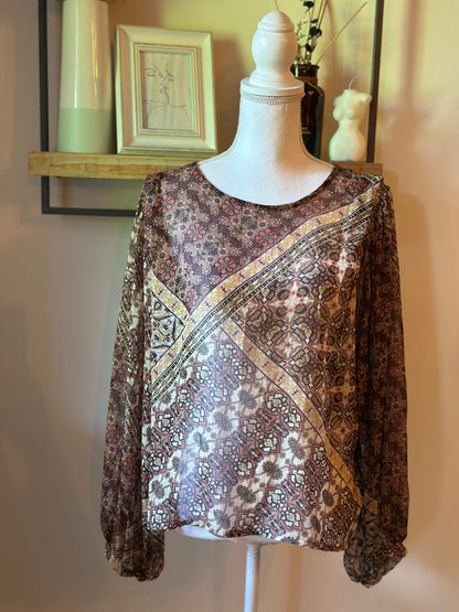 Blouse bohème imprimé patchwork Made in Italy T.U (38 au 42)
