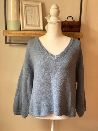 Pull bleu en laine et mohair Alexandre Laurent Paris taille U