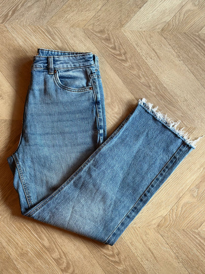 Jean droit cropped denim T.36