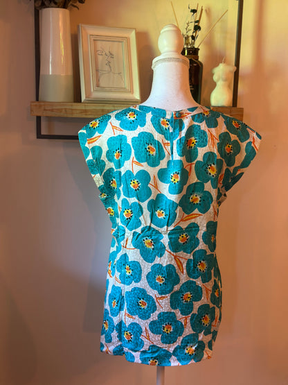 Blouse 100% soie imprimé fleuri T.40