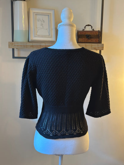 Top noir en maille T.38