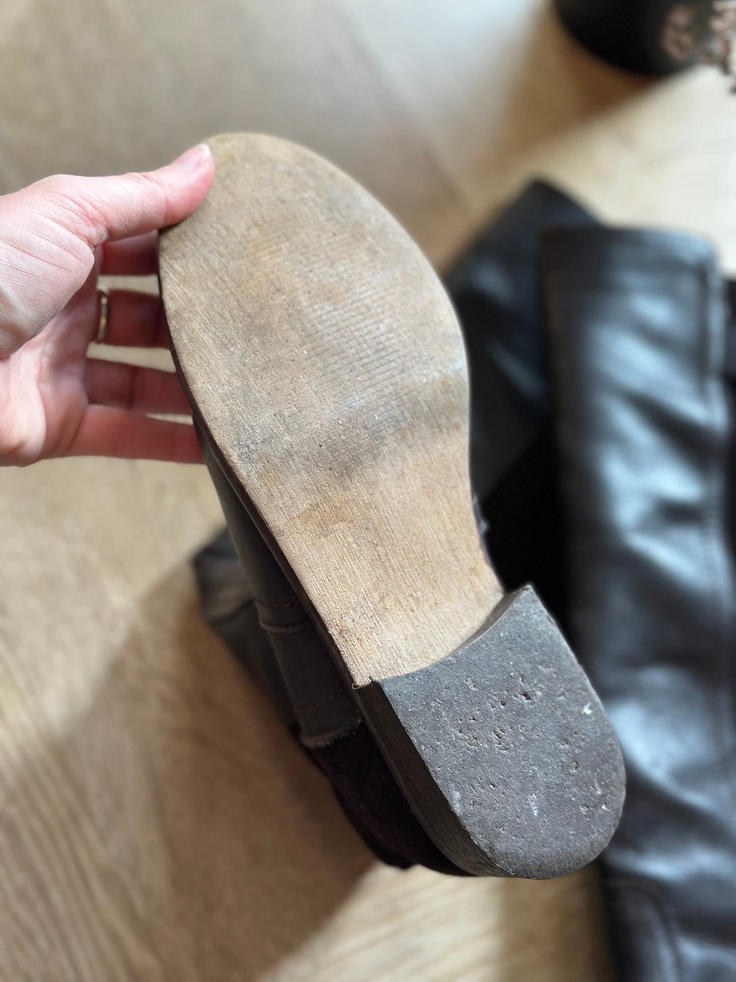 Bottes cavalières bi-matière cuir marron P.37