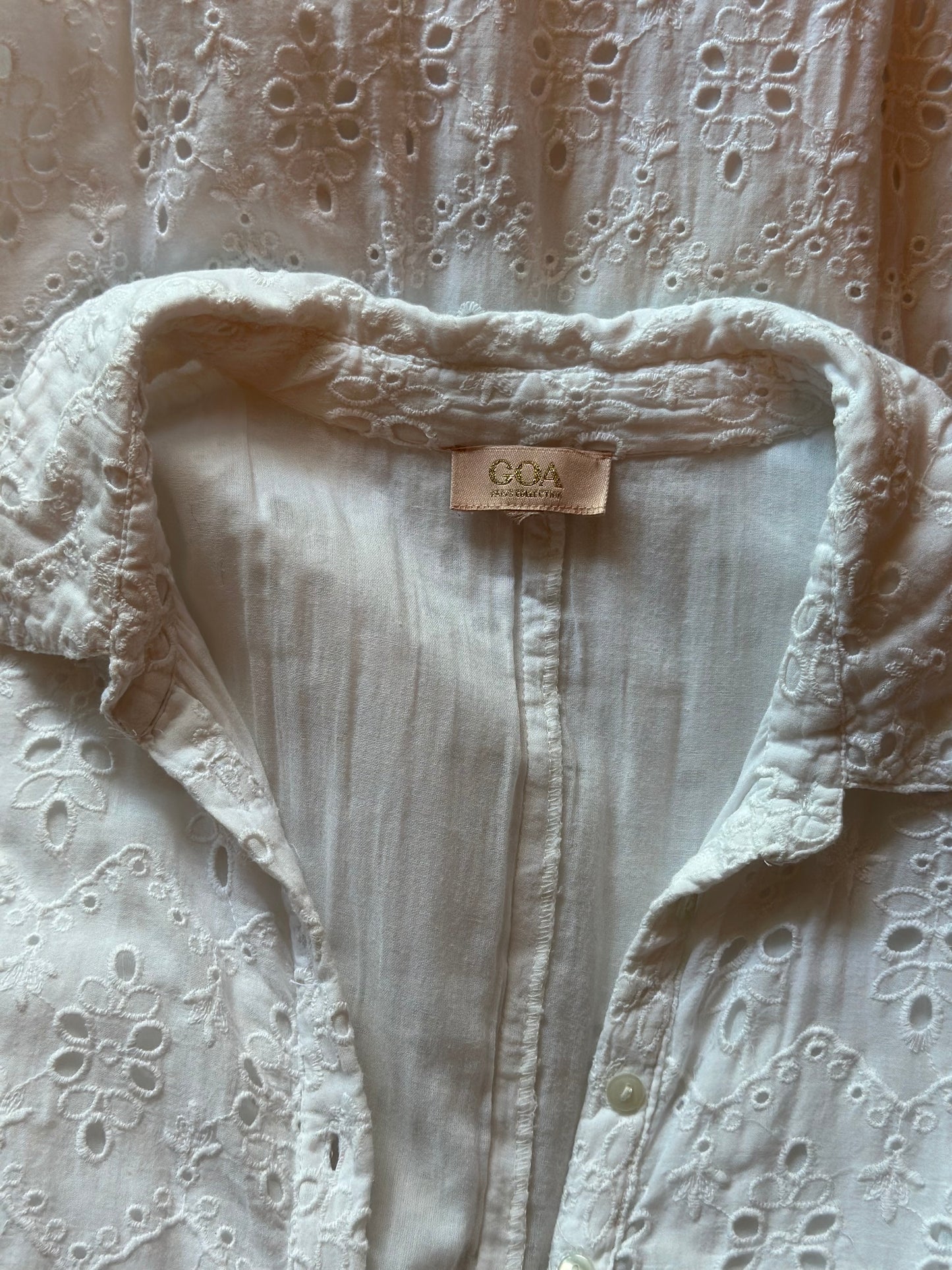 Robe longue blanche broderie anglaise T.36